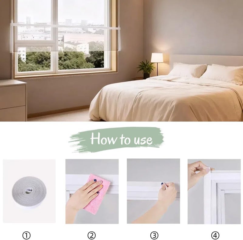 Laoha Reusable Window Insulator Kit, 47x63 Inch 180μm Clear Plastic Film, Easy to Open for Ventilation, Adjustable Winterizing Seal for Windows - Image 3
